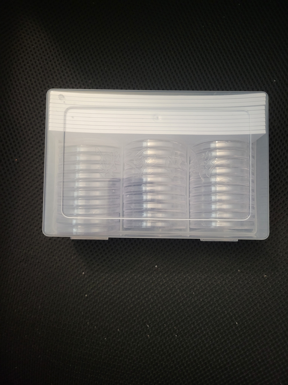 Clear Plastic Coin or Bead Storage Case - White/Clear